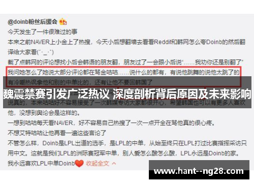 魏震禁赛引发广泛热议 深度剖析背后原因及未来影响